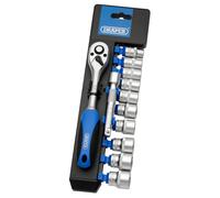 Draper Métrico Enchufe & Carraca Juego 1cmD 12pc 10A 19mm & 125mm Extensión