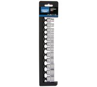 Draper Métrico Enchufe Juego 1cmD 12 Piezas 6 Punto Estándar Longitud 50188