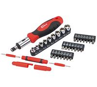 Draper Redline 68960 destornillador de trinquete con mango suave/juego de puntas y cabezales (32 piezas)