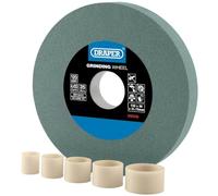 Draper Rueda de molienda de banco de 150 mm x 20 mm, afilador de herramientas TCT de grano 120, 5 anillos de reducción, corte en seco, orificio de 31,75 mm, 99568