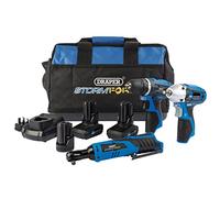 Draper Storm Force 93521 - Kit de 3 piezas de intercambio de 10,8 V (+ 2 baterías de 4 Ah, 1 batería de 1,5 Ah, cargador y bolsa)