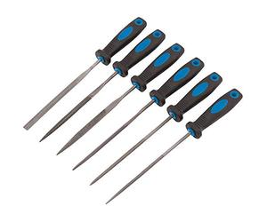 Draper Tools NF6/SG/B mango suave aguja Archivos Set, Azul, 150 mm, juego de 6 piezas