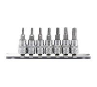 Draper tx5t/7/B 1/4 "SQ. DR. Cinco Lóbulo Estrella & # 174; seguridad Socket Bit Set (7 piezas), color azul