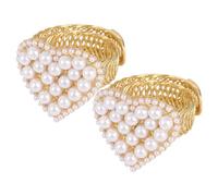Drapery Holders - Decorative Vintage Heart Pearl Curtain Tiebacks, Flexible Drape Holder Hooks for Window Curtain Styling | Elegant Holders for Bedroom Living Room Bathroom Balcony Cafe Office Hotel