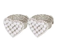 Drapery Holders - Decorative Vintage Heart Pearl Curtain Tiebacks, Flexible Drape Holder Hooks for Window Curtain Styling | Elegant Holders for Bedroom Living Room Bathroom Balcony Cafe Office Hotel