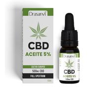 DRASANVI ACEITE CBD 5% - Se utilizan todos los componentes de cannabinoides - Full Spectrum - Cultivo europeo - VEGANO - 10ml