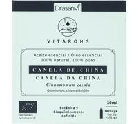DRASANVI VITAROMS ACEITE ESENCIAL CANELA DE CHINA CERTIFICADO BIO - 100% natural y puro - Botánica y Bioquímicamente definido - VEGANO - SIN GLUTEN - 10ml