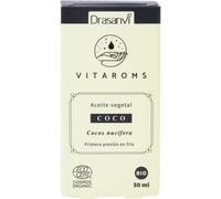 VITAROMS ACEITE VEGETAL COCO CERTIFICADO BIO ECOCERT - Primera presión en frío - Nutritivo, emoliente y regenerador - VEGANO - SIN GLUTEN - 50 ml