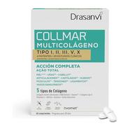 Drasanvi Colageno Complex + Acido Hialuronico, Vitamina C,Biotina,Magnesio | Colágeno Marino Hidrolizado 5 tipos |Acción Completa Piel-Uñas-Cabello-Articulaciones-Huesos | Multi Colageno 60 Comprimidos