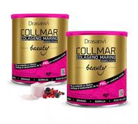 Drasanvi Colageno Marino Hidrolizado Beauty (PACK 2) + Ácido Hialurónico | Colágeno con Biotina + Vitamina C Natural |Elasticidad, Firmeza y Luminosidad de la Piel |2x275g=54 día|Sabor Frutos Bosque