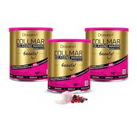 DRASANVI COLLMAR BEAUTY COLAGENO MARINO PARA LA PIEL, Colageno Hidrolizado con Vitamina C Natural, Biotina y Acido Hialuronico, Piel Bonita e Hidratada, Sabor Frutos del Bosque, 3 x 275 GR