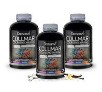 Drasanvi COLLMAR Colágeno Marino Hidrolizado con Ácido Hialurónico, Magnesio, Vitamina C natural | para cartílagos, huesos y piel | Alta dosis 3.900 mg/día | 3 x 180 comp = 90 días | Sabor Vainilla