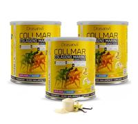 Drasanvi COLLMAR Colageno Marino Hidrolizado + Cúrcuma con Magnesio, Vitamina C, Ácido Hialurónico para bienestar articular y muscular, asimilación 9.355 mg/día, 3 x 300 g de polvo, Sabor Vainilla