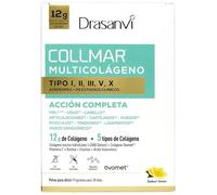 Drasanvi Collmar Multi Colageno Hidrolizado Puro en Polvo | 12 g de Colágeno Tipo I, II, III, V y X al día | Con Ovomet, Vitamina C, Biotina y Ácido Hialurónico | Suministro de 20 Días | Sabor Limón