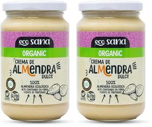 Drasanvi ECOSANA CREMA DE ALMENDRA CERTIFICADO BIO by - Alto contenido en fibra - Fuente de proteínas - VEGANO - SIN GLUTEN - 350g (Paquete de 2)