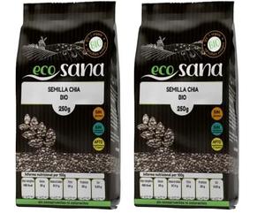 Drasanvi ECOSANA SEMILLA CHÍA CERTIFICADO BIO by - Alto contenido de fibra - VEGANO - SIN GLUTEN - 250g (Paquete de 2)