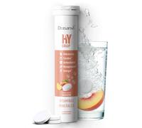 DRASANVI ELECTROLITOS Sin Azúcar | Tabletas Efervescentes de Hidratación + Vitaminas (C, B6, B12) | MAGNESIO, POTASIO y SODIO | Recuperación Muscular y Energía | 18 Comprimidos Sabor Melocotón