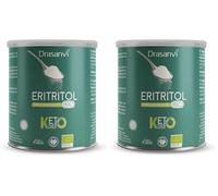 DRASANVI ERITRITOL KETO CERTIFICADO BIO - Edulcorante NATURAL con cero calorías, apto para DIABÉTICOS, pruébalo en tus recetas horneables - VEGANO - SIN GLUTEN - 500g (Paquete de 2)