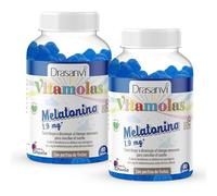 DRASANVI gominolas de Melatonina | Ayudan a dormir | Sueño de Calidad | 1,9mg de melatonina cada una |Vegano | Sabor Ciruela | 2x 60 Gominolas para dormir