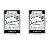DRASANVI JABÓN CARBÓN VEGETAL - Propiedades purificadoras e hidratantes que ayudan a eliminar impurezas - Ideal para pieles con acné - VEGANO - 100g (Paquete de 2)