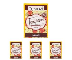 DRASANVI Jabón Natural de Caléndula | Manos, Cuerpo y Cara | Para pieles sensibles, inflamadas, enrojecidas o con eccemas | Efecto calmante l Libre de grasa animal l 100 gr (Paquete de 4)