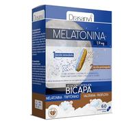 DRASANVI Melatonina Bicapa de 1,9 mg con Triptófano, Pasiflora y Valeriana | Doble Acción |Contribuye a Conciliar el Sueño de manera rápida y a una Relajación Natural | Envase 60 comp. = 60 Días
