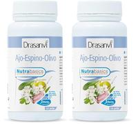 DRASANVI NUTRABASICS AJO-ESPINO-OLIVO - Ayuda al bienestar cardiovascular y a la tensión - SIN GLUTEN - 120 perlas (Paquete de 2)