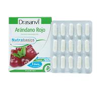 DRASANVI NUTRABASICS ARÁNDANO ROJO - Aporte en fibra + Vitaminas + Minerales + Proantocianidinas - VEGANO - SIN GLUTEN - 30 cápsulas vegetales