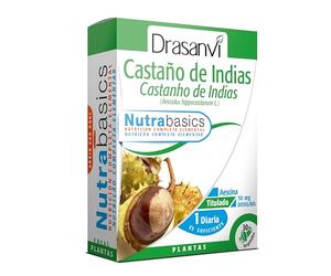 DRASANVI NUTRABASICS CASTAÑO DE INDIAS - Ayuda a reducir la sensación de PIERNAS CANSADAS - VEGANO - SIN GLUTEN - 30 cápsulas vegetales