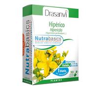 DRASANVI NUTRABASICS HIPÉRICO - Ayuda a mantener un estado de ánimo positivo - Usado en forma de extracto seco - VEGANO - SIN GLUTEN - 30 cápsulas vegetales