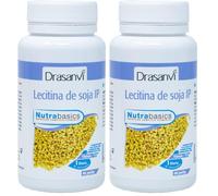 DRASANVI NUTRABASICS LECITINA DE SOJA - Aporte en Colina + Glicerol + Ácidos Grasos + Fosfolípidos - SIN GLUTEN - 48 perlas (Paquete de 2)