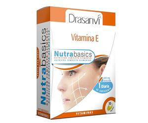 DRASANVI NUTRABASICS VITAMINA E - Contribuye a la protección de las células frente al DAÑO OXIDATIVO - SIN GLUTEN - 30 perlas