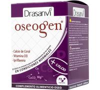 Drasanvi OSEOGEN Óseo, Ipriflavona, Magnesio y Vitamina D3 para Huesos, Cuatro Fuentes de Calcio: Carbonato, Citrato , Fosfato y Coral Extraído de Arrecifes y Conchas,72 Cápsulas= 24 Días