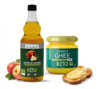 Drasanvi Pack KETO BIO: Vinagre de Manzana con Madre 750 ml + Mantequilla Ghee de Pasto 300 g + | Grasas Saludables y Digestión | Sin Gluten