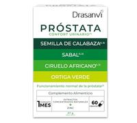 Drasanvi Cápsulas para próstata con semilla de calabaza y zinc – Sin gluten – 60 cápsulas