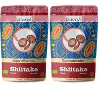 DRASANVI SUPERALIMENTO SHIITAKE CERTIFICADO BIO - Fuente de proteínas - Ato contenido en fibra y minerales - VEGANO - SIN GLUTEN - 125g (Paquete de 2)