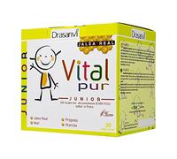 DRASANVI VITALPUR JUNIOR - Miel + Jalea Real + Polen + Própolis + Vitamina C (procedente de la Acerola) - Agradable sabor a fresa - 20 viales x 15ml