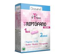 DRASANVI Triptófano Bicapa | para la Ansiedad, Cansancio e Insomnio | Capa lenta con Azafrán, Rhodiola y Ashawganda | capa rápida con Triptófano y Magnesio| 60 Comprimidos= 60 Días