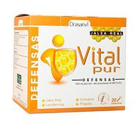 DRASANVI VITALPUR DEFENSAS - Jalea Real + Própolis + Vitamina C + Echinacea + Lactoferrina - Contribuye al funcionamiento normal del sistema inmunitario - SIN GLUTEN - 20 viales x 15ml