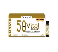 Drasanvi VITALPUR SENIOR Jalea Real 10 HDA 4-5 %| con Hierro, Magnesio, Selenio, Glutamina y Luteína| para el Cansancio y la Fatiga | 750 mg/día | con Stevia | 20 Viales = 20 Días | Sabor Naranja