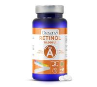 Drasanvi Vitamina A Retinol 10.000 UI | 90 Comprimidos | 3000 µg | Piel Luminosa y Visión Normal | Antioxidante y Renovación Celular | Complemento Alimenticio Vegano | 3 Meses de Suminsitro