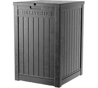 DRATO Caja de entrega de paquete de 48 galones, caja de almacenamiento grande con cerradura, resina de doble pared para entrega de paquetes al aire libre y caja impermeable para porche, patios