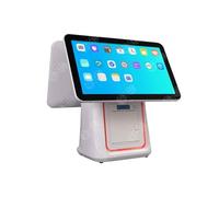 DRAUXI Caja registradora Catering Leche Té, Supermercado Tienda de conveniencia Madre y bebé Pantalla táctil Dual Máquina integrada Fácil de configurar(Dual Screen)