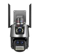 DRAUXI Cámara De Videovigilancia IP 9MP con Tres Lentes, Zoom 8X, Seguridad Pantalla Dual For Exteriores, Seguimiento Automático Detección de Movimiento(9MP Camera with 64G)