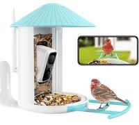 DRAUXI Cámara inalámbrica Inteligente for comedero de pájaros, cámara observación con casa, Captura automática vídeos, identificación Especies Ai Detección de Movimiento(Birdfy Feeder Camera)