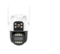 DRAUXI Cámara IP con Tarjeta SIM 4G, 4K HD, Zoom 10X, cámara PTZ, Tres Lentes, Pantalla Dual, de Seguridad 2K, Seguimiento automático, vigilancia P2P Detección de Movimiento(4K 4G Add 64G)