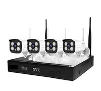 DRAUXI Grabador De Disco Duro Monitor CCTV NVR 4 Canales Monitoreo Red Inalámbrico Vías Detección de Movimiento