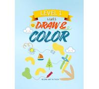 Draw & Color Book - Level 1: 3x Practice with Example - Lines Only, No Curves