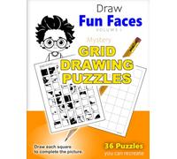 Draw Fun Faces 1 (Mystery Grid Drawing Puzzles): Grid Drawing Activity Book with 36 Face Puzzles | Improve Drawing Accuracy, Focus & Art Skills