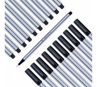 DRAW IN STYLE 10x Fineliner de negro - punta fina 0,4 mm con refuerzo metálico - rotuladores para escribir, dibujar y colorear con precisión - ideales para oficina, escuela, universidad y hogar